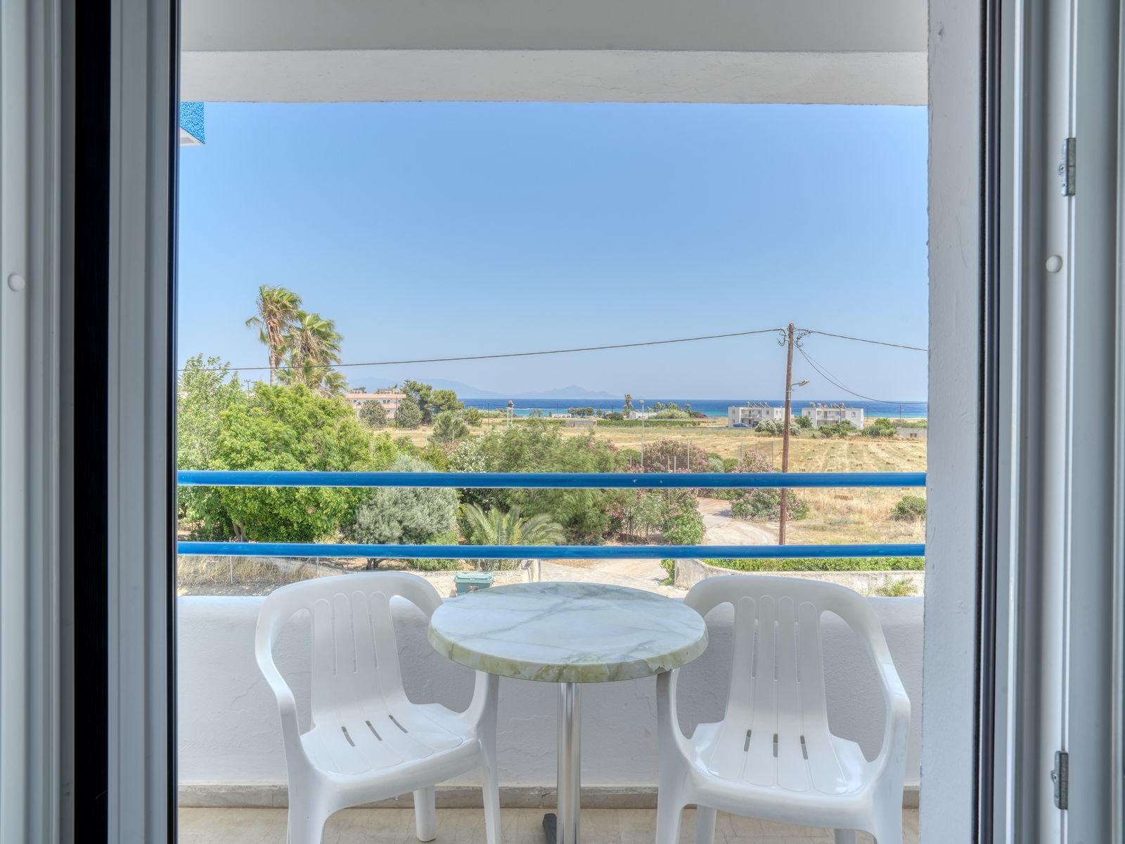 Private balcony with sea view over Kardamena coast